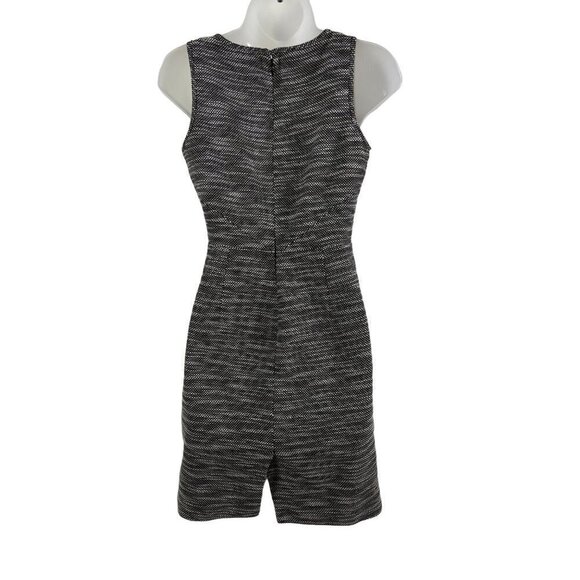 Banana Republic Sleeveless Dress Black & White Tweed V Neck size 0 Petite - Picture 2 of 10